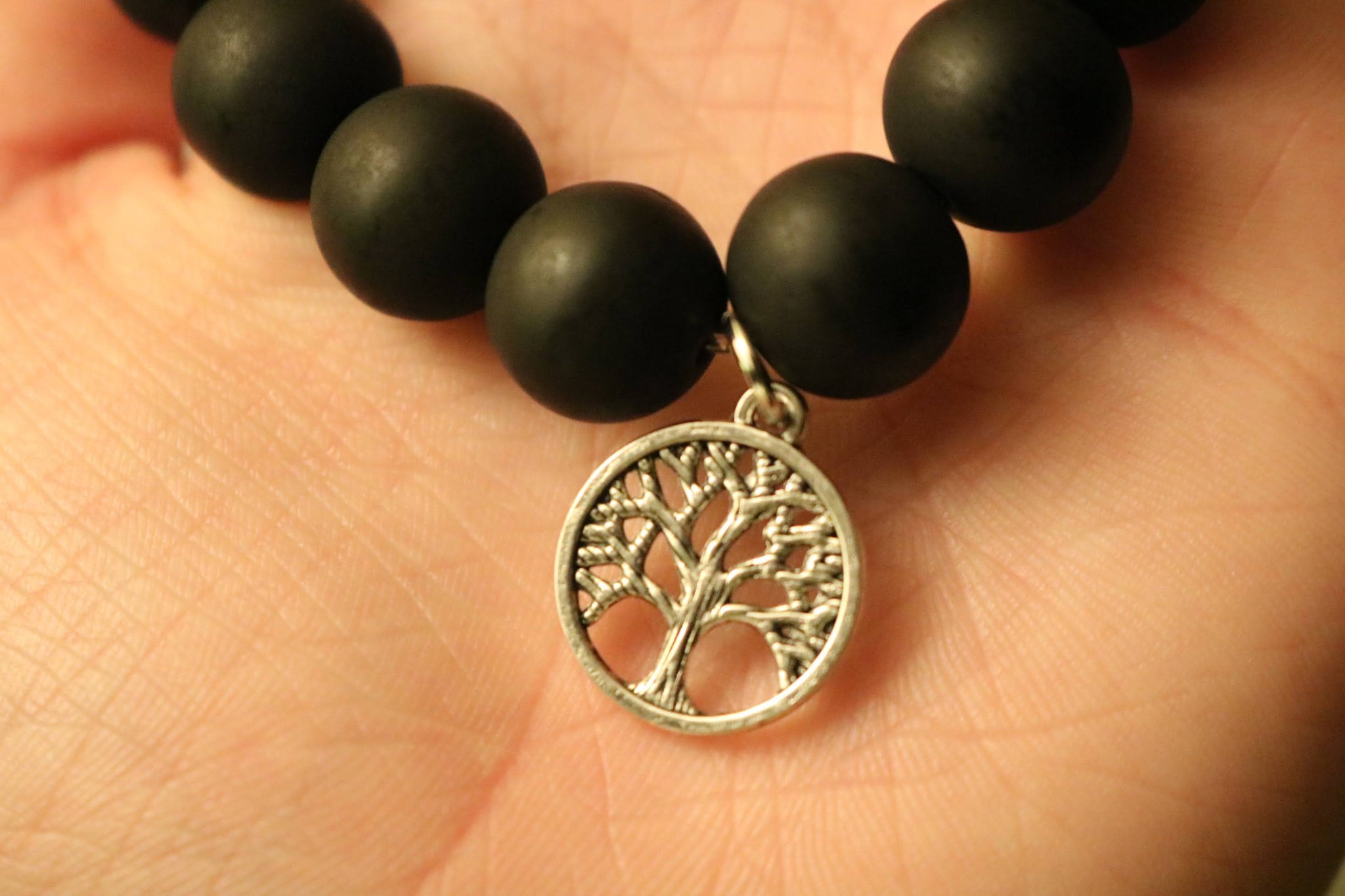 Matte Black Tree of Life Bracelets