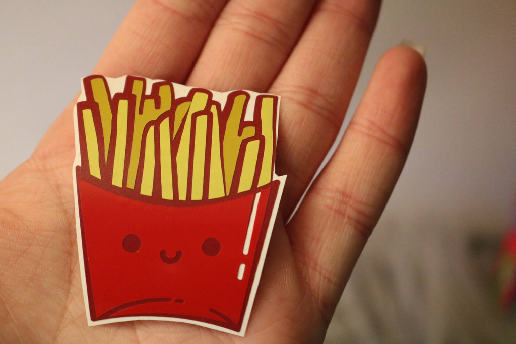 Adorable smiling fries vinyl sticker