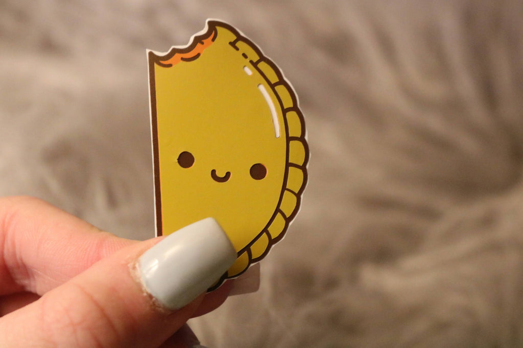 Adorable smiling empanada vinyl sticker